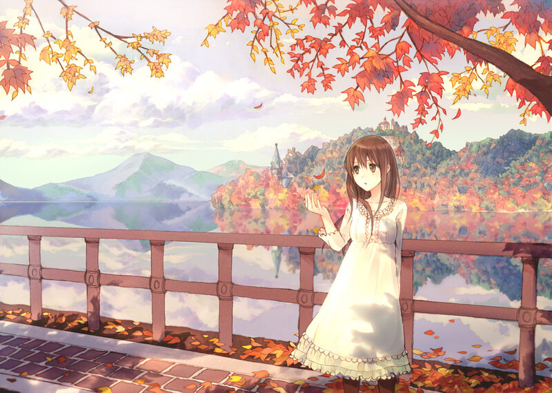 Girl in White Dress — Red