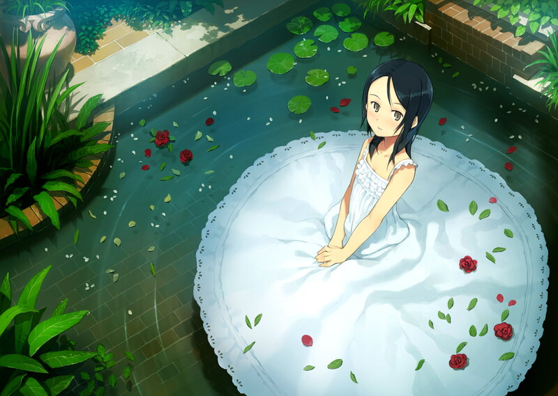 Girl in White Dress — Serene, Afternoon, Anime