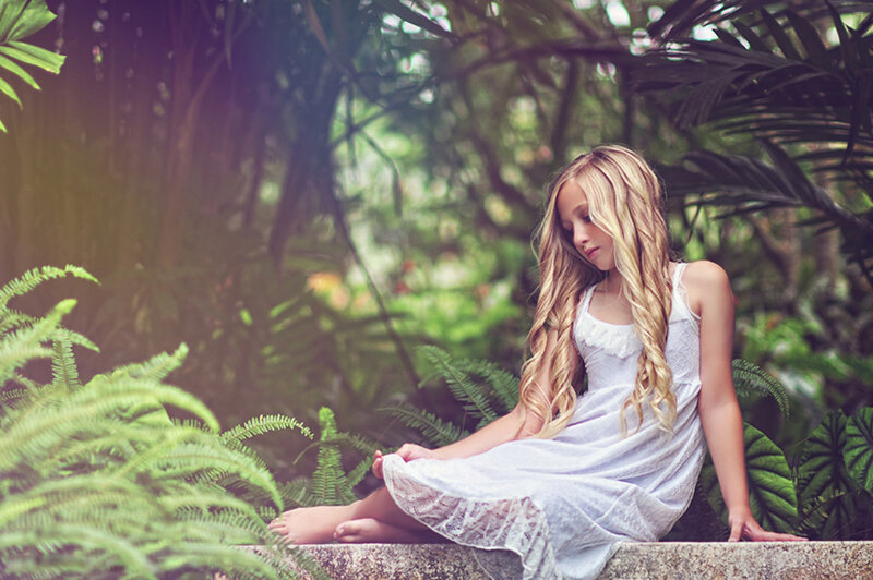 Girl in White Dress — Serene, Afternoon, Photograph, Forest