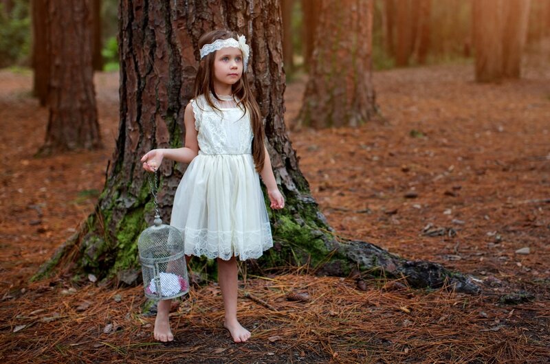 Girl in White Dress — Serene, Afternoon, Photograph, Tree