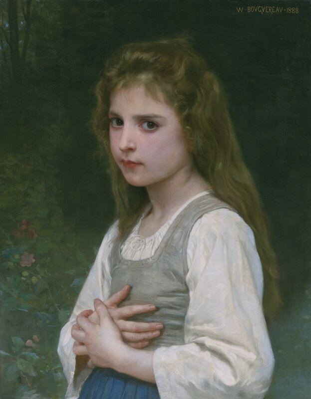 Girl in White Dress — Serene, Painting