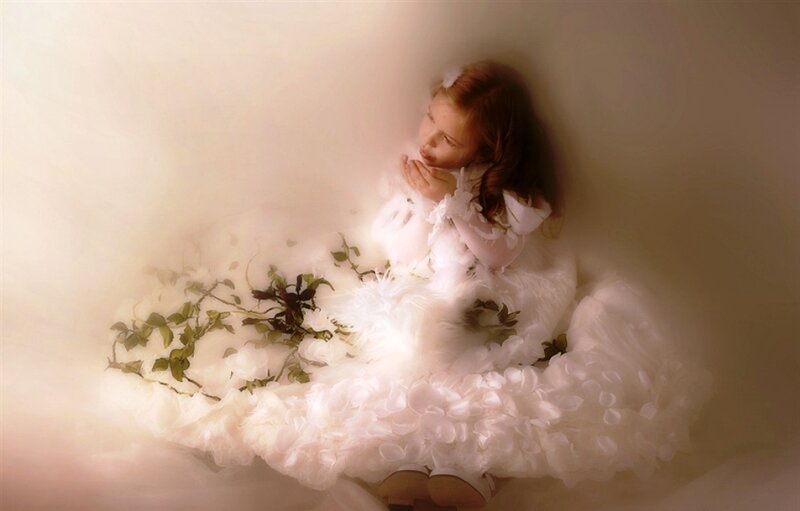 Girl in White Dress — Serene, Photograph