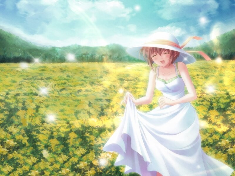 Girl in White Dress — Yellow