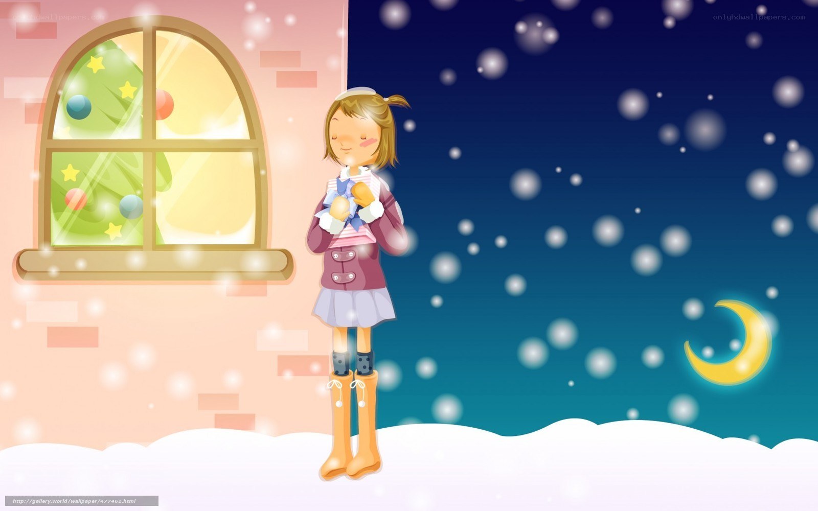 Girl in winter by window
