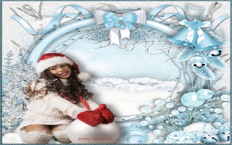 Girl in Winter Clothes — Blue, Festive