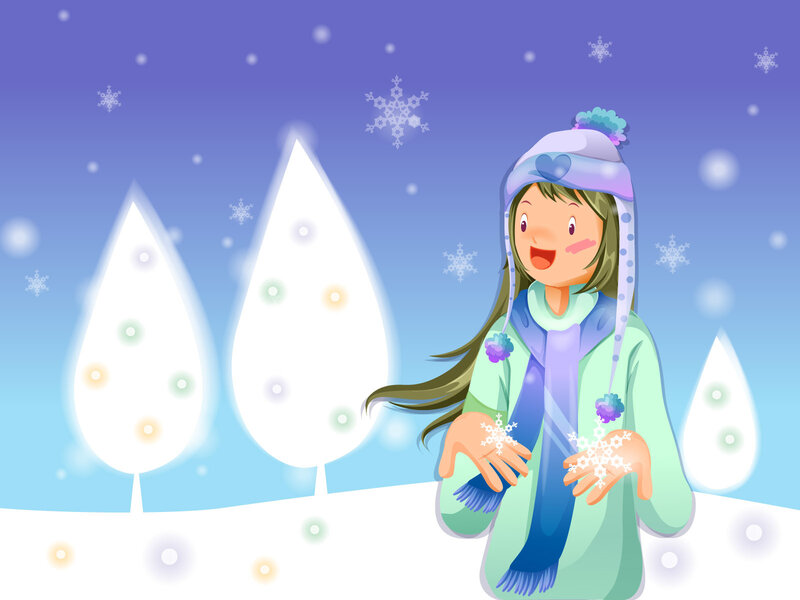 Girl in Winter Clothes — Blue