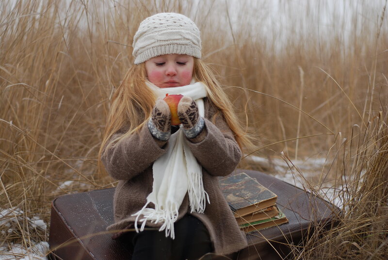 Girl in Winter Clothes — Brown, Calm