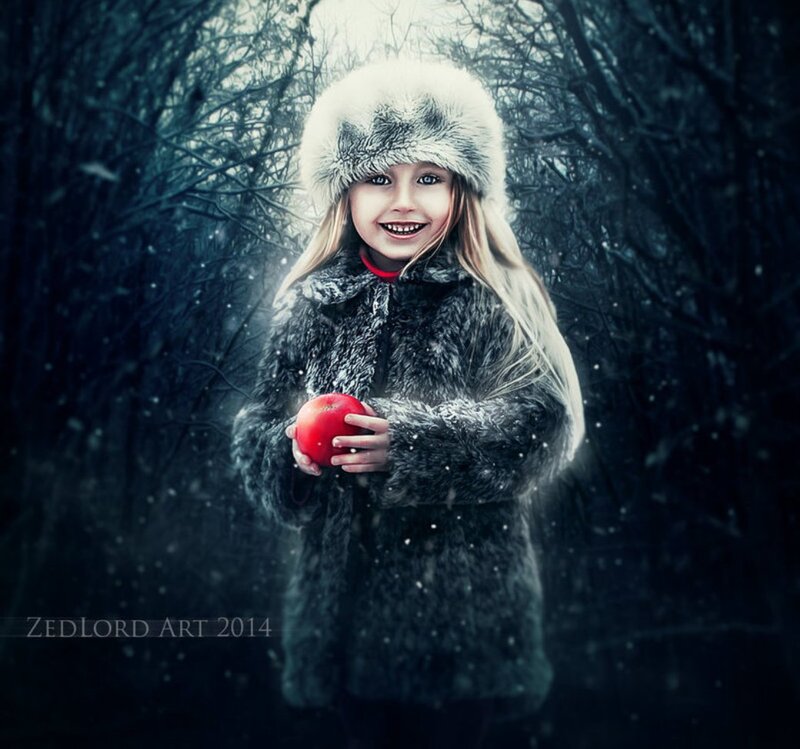 Girl in Winter Coat — Black