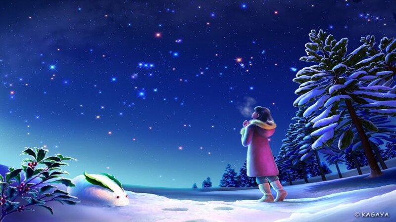 Girl in Winter Coat — Blue, Serene