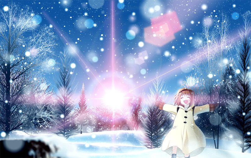 Girl in Winter Coat — Blue