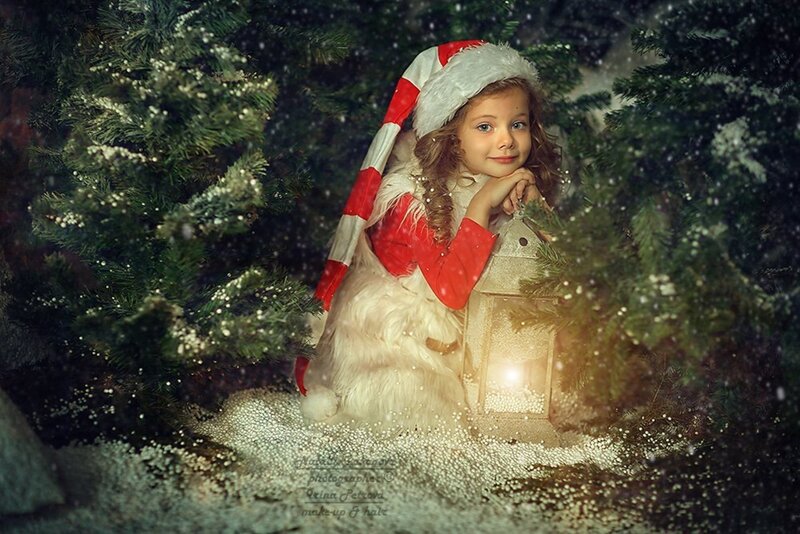 Girl in Winter Costume — White