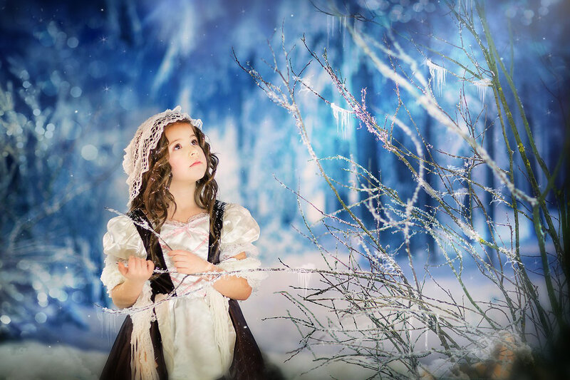 Girl in Winter Dress — Blue
