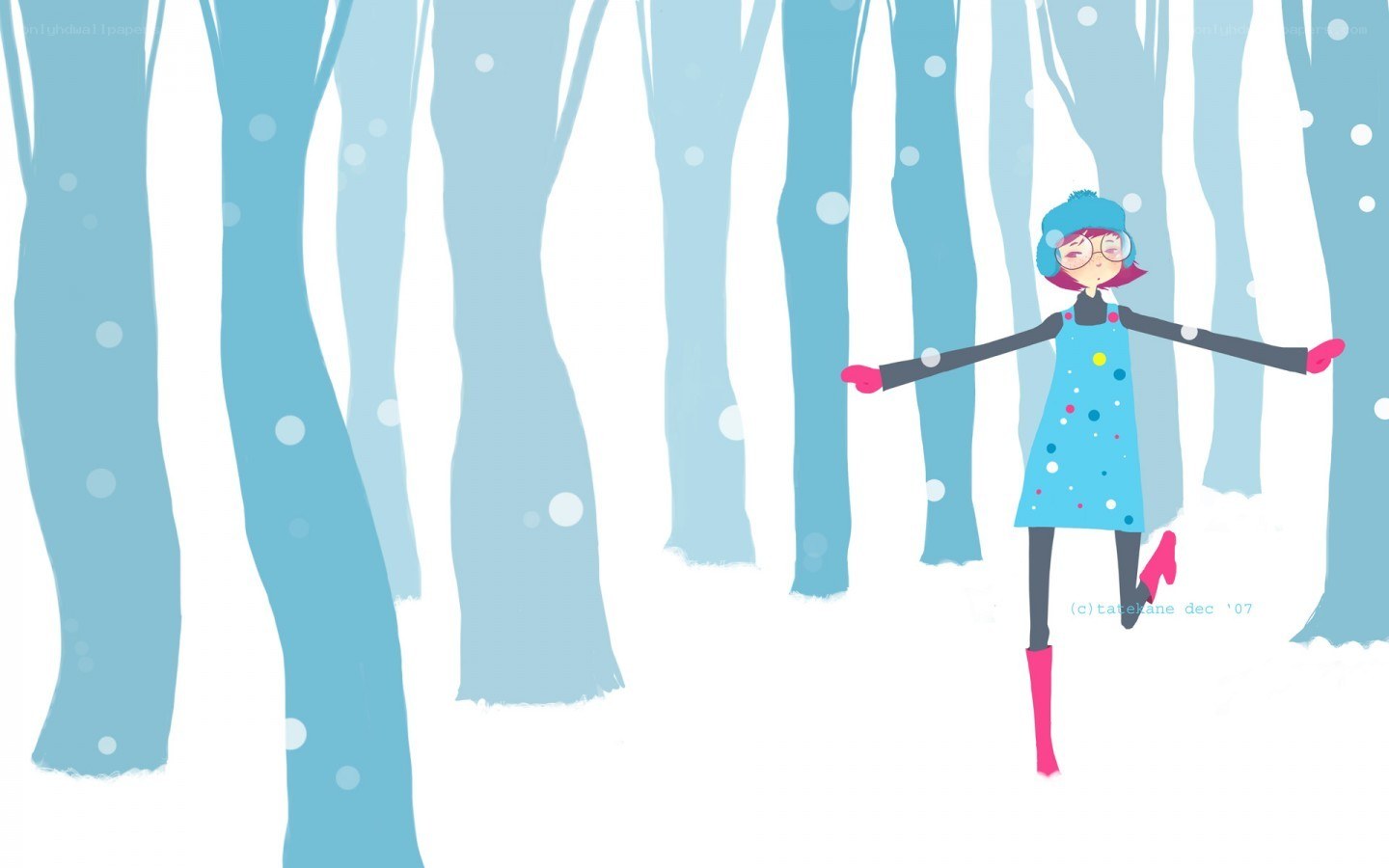 girl in winter forest