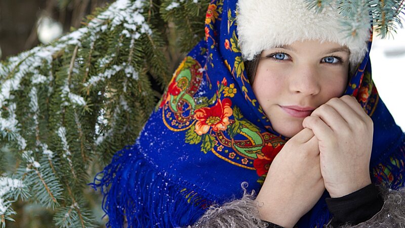 Girl in Winter Scarf