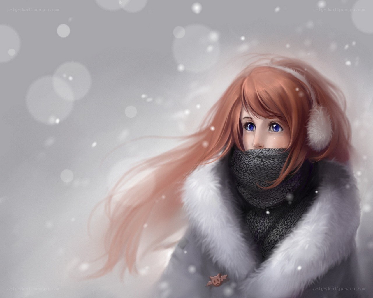 girl in winter snow