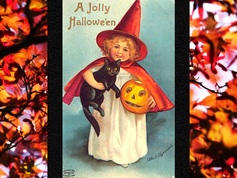 Girl in Witch Costume — Red