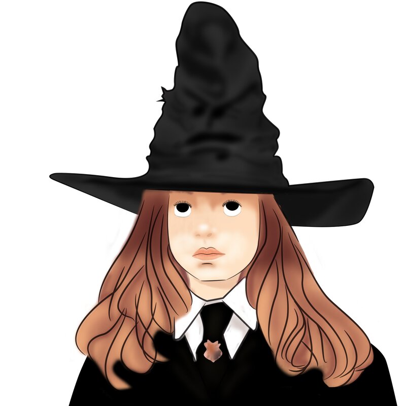 Girl in Witch Hat — Black