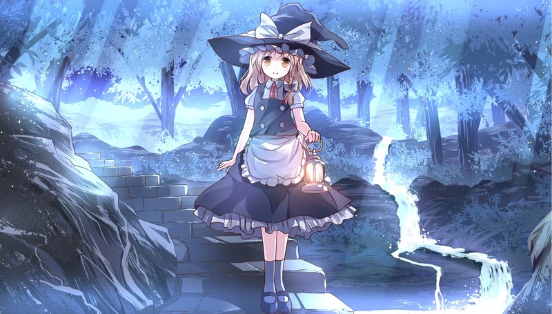 Girl in Witch Hat — Blue, Serene