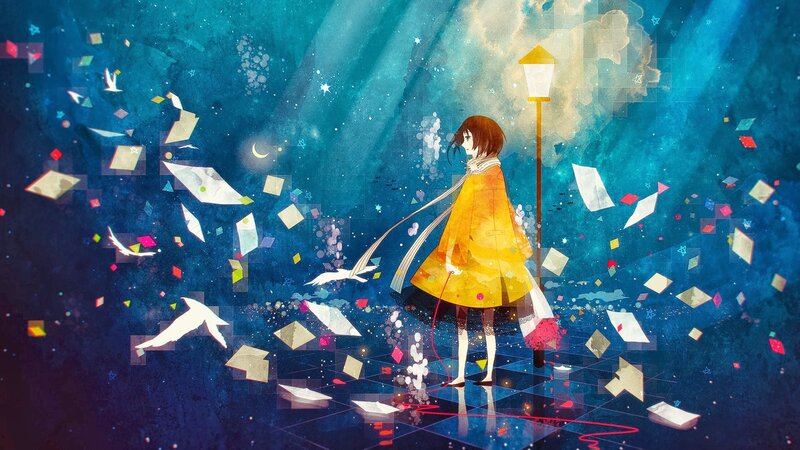 Girl in Yellow Coat — Blue