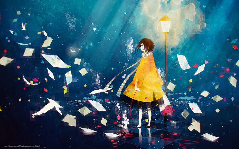 Girl in yellow coat with papers