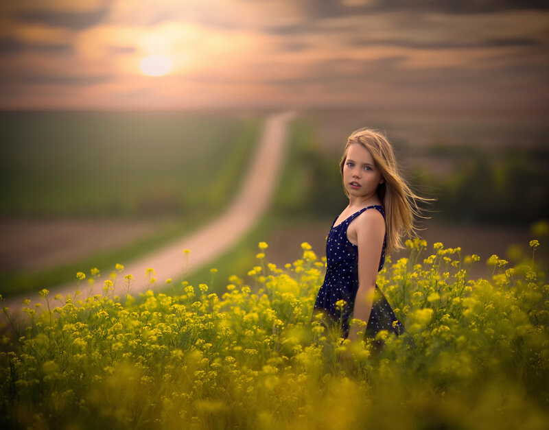 Girl in Yellow Flowers