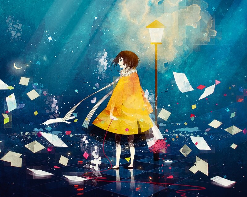 Girl in Yellow Raincoat — Blue