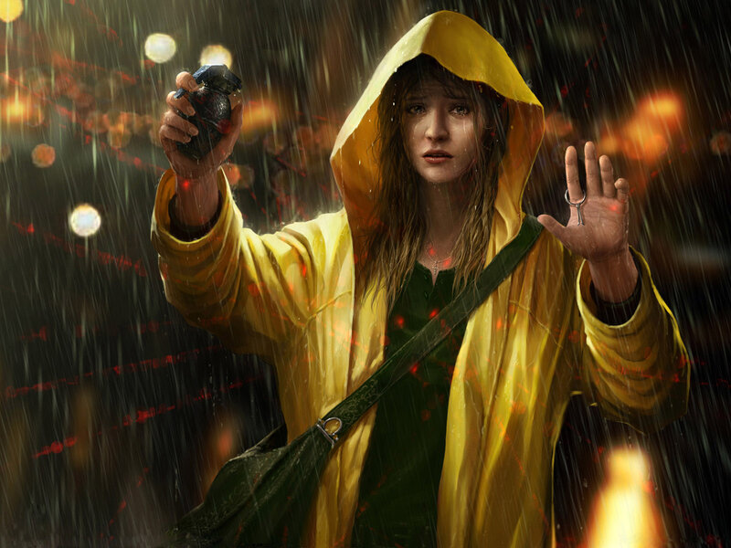 Girl in Yellow Raincoat — Dramatic