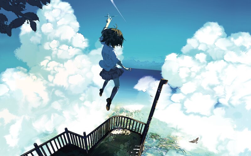 Girl Jumping from Tower