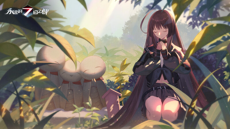 Girl Kneeling in Grass