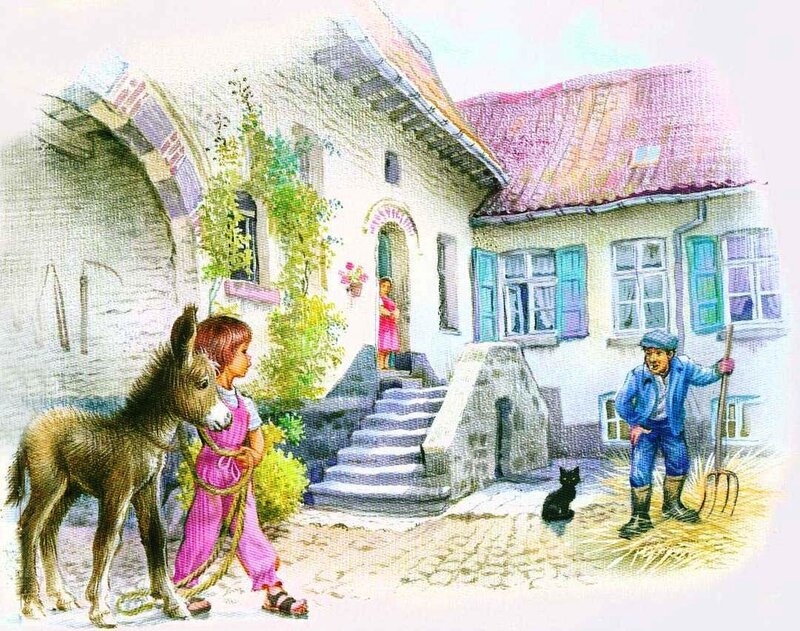 Girl Leading Donkey