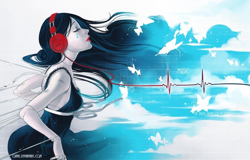 girl listening to music