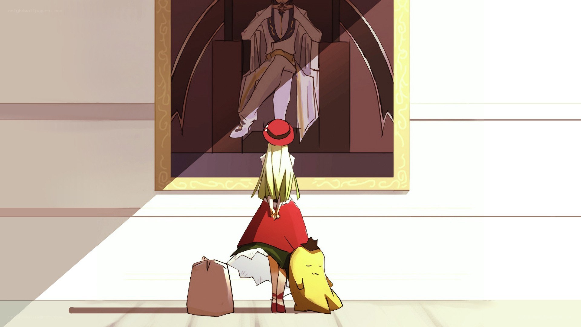girl looking at a painting
