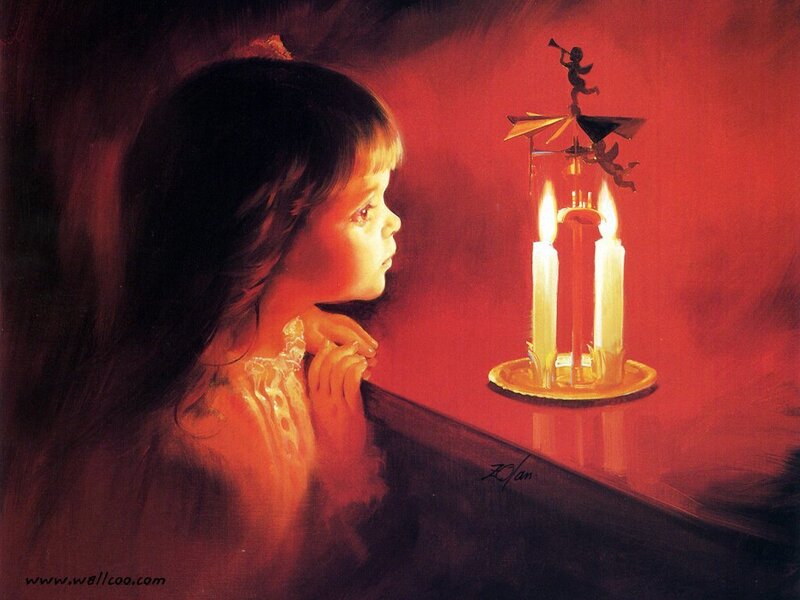 Girl Looking at Candle