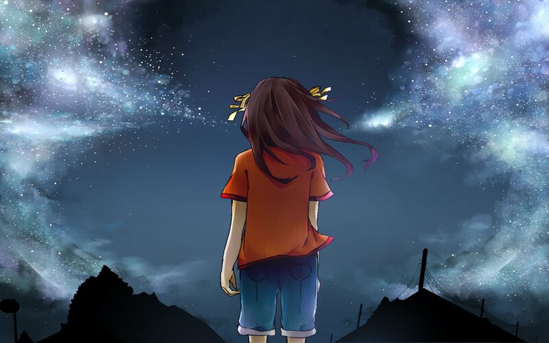 Girl Looking at Stars