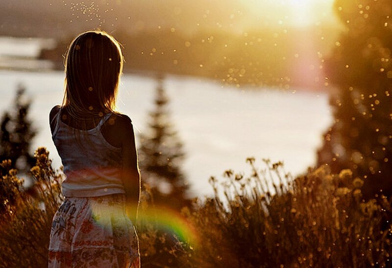 Girl Looking at Sunset