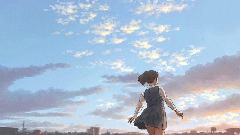 girl looking at the sky