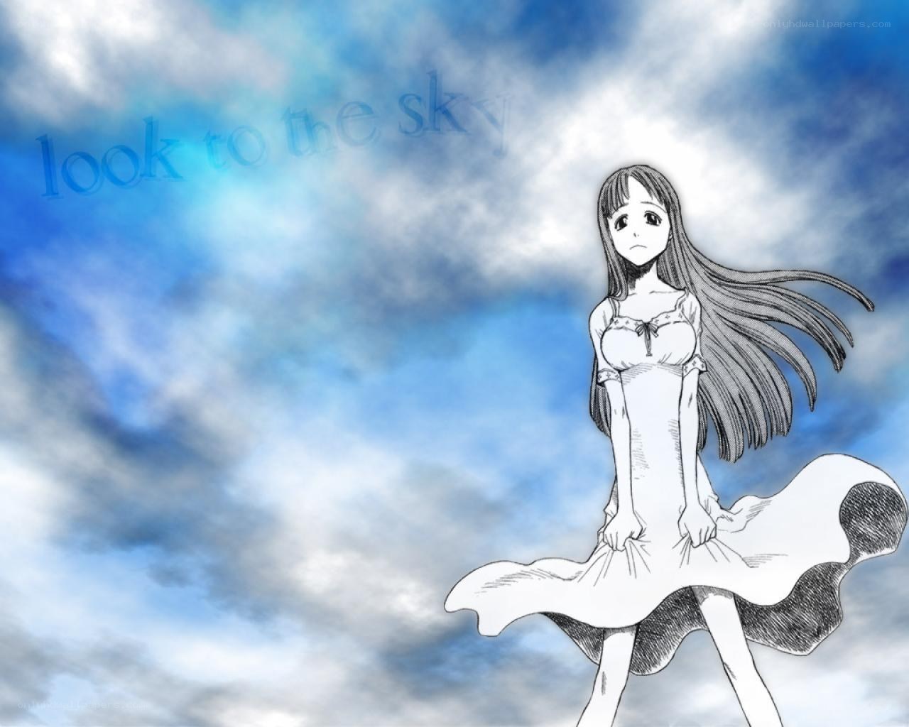 girl looking at the sky