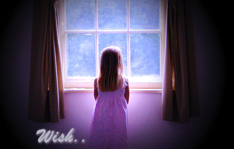 Girl Looking Out Window — Purple