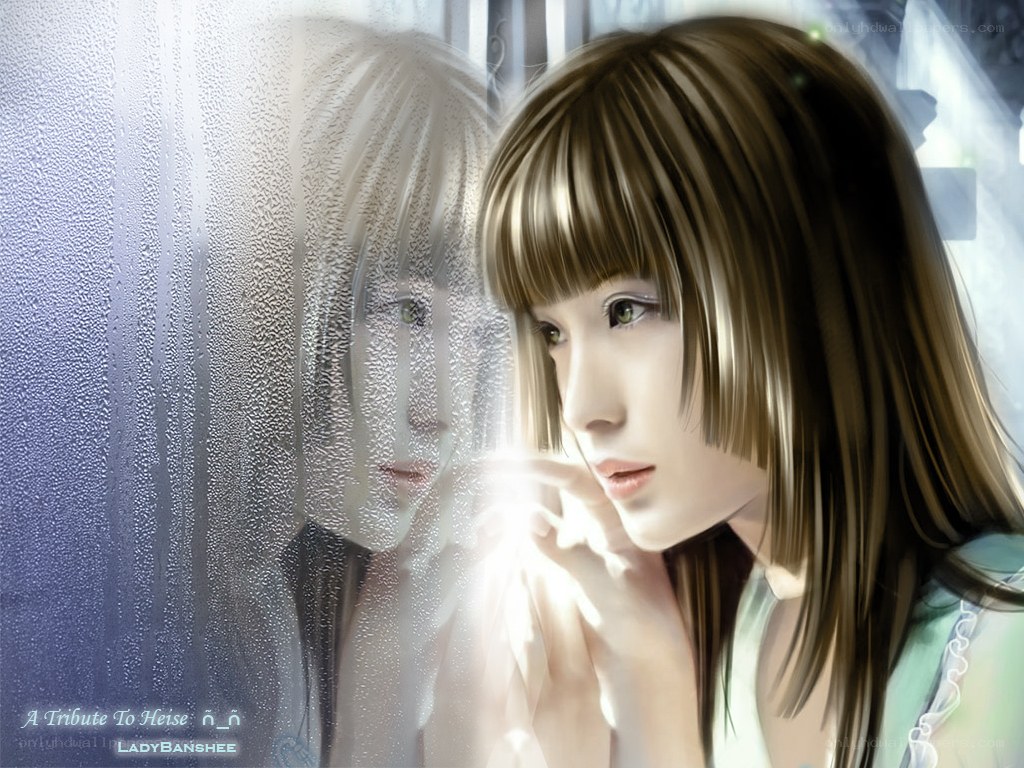 girl looking through a rainy window