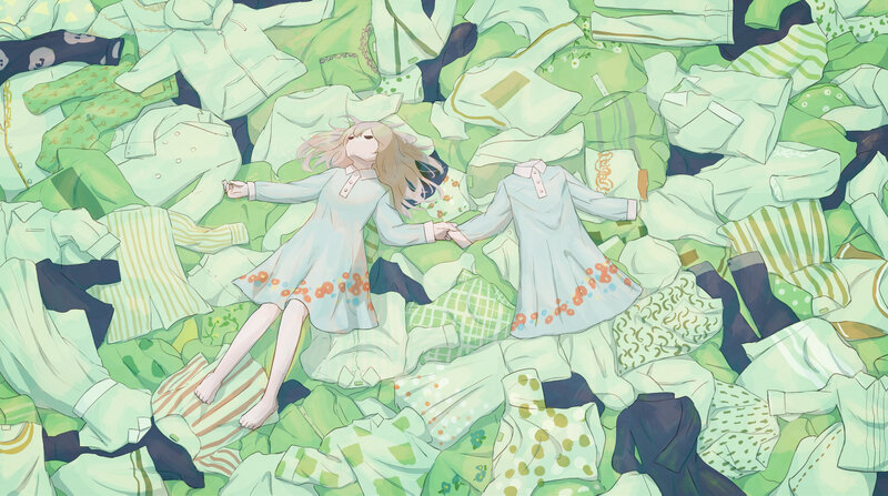Girl Lying in Clothes