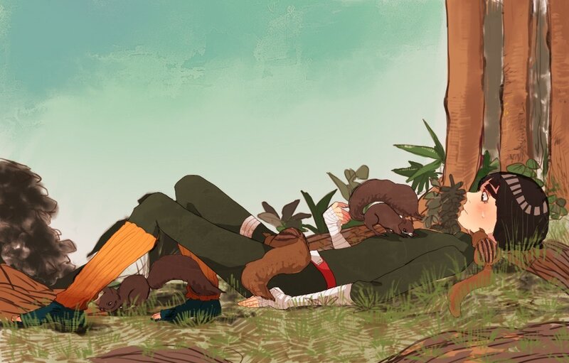 Girl Lying in Forest