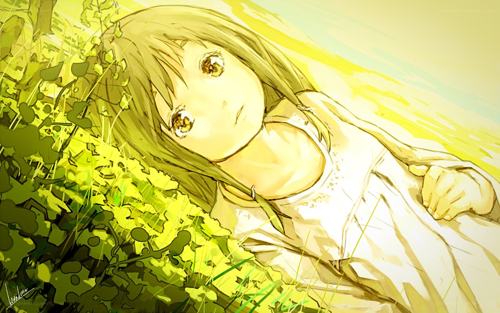 girl lying in grass