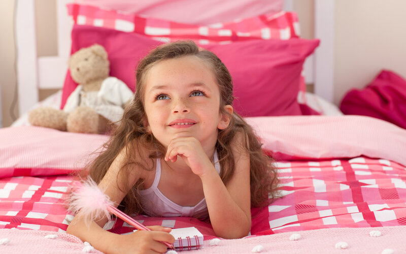 Girl Lying on Bed