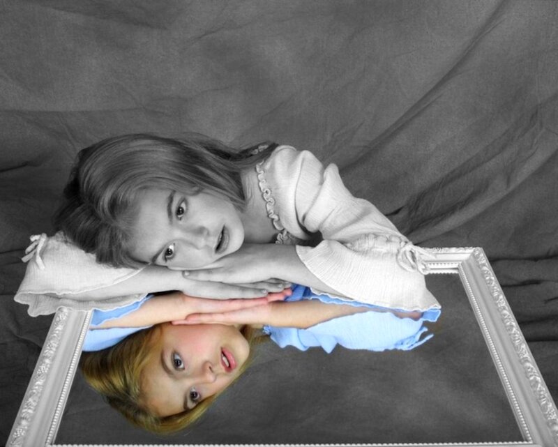 Girl Lying on Mirror