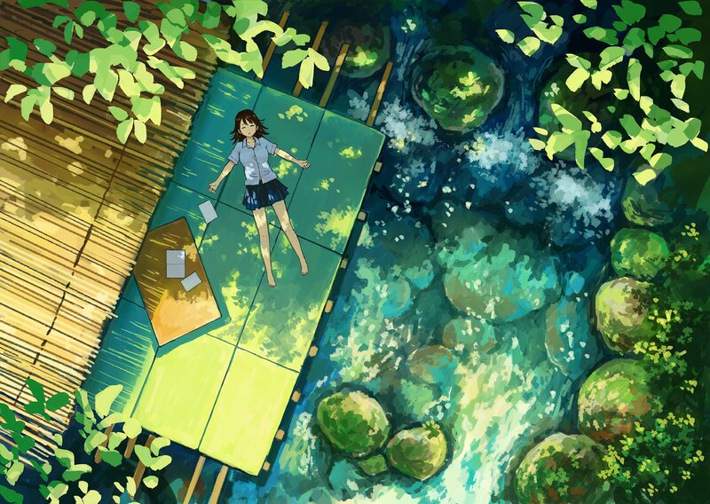 Girl Lying on Platform