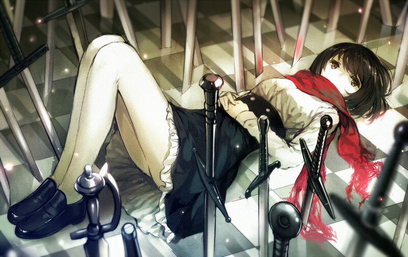 Girl Lying on Swords