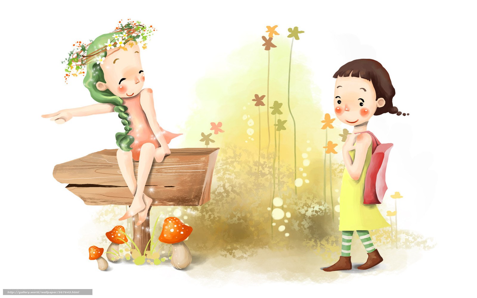 Girl meets forest fairy
