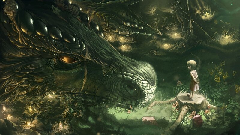Girl meets giant dragon