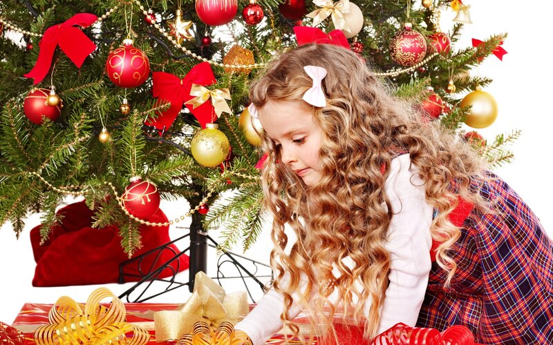 Girl Near Christmas Tree
