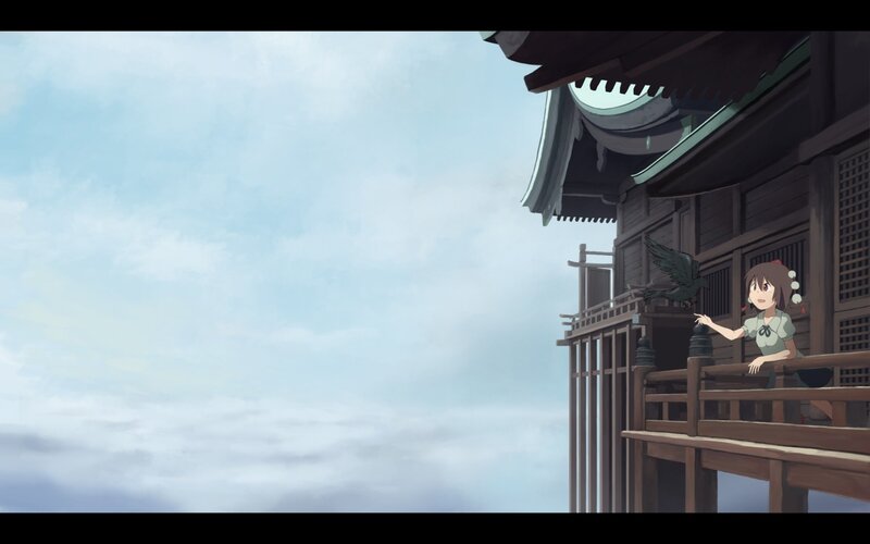 girl on a balcony with bird